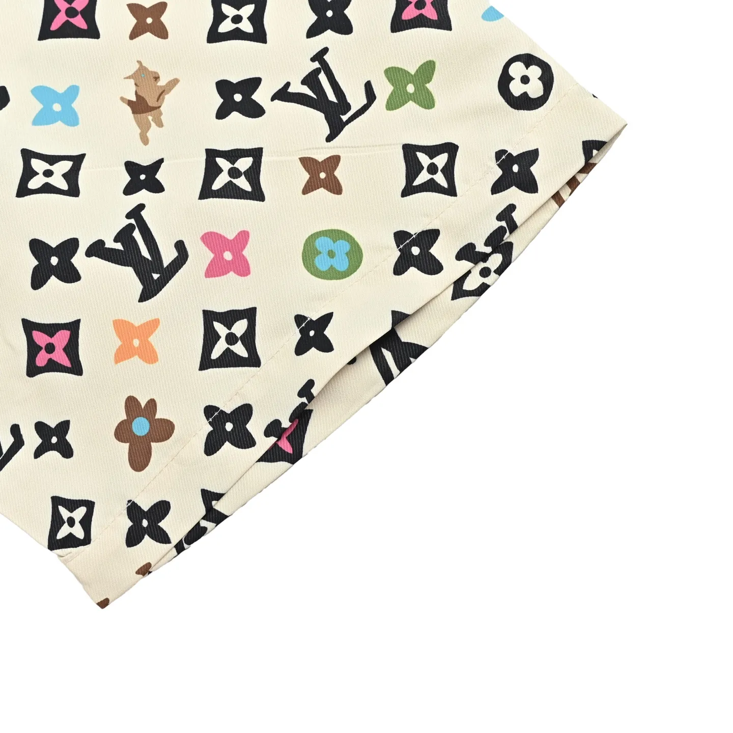 Louis Vuitton/Louis Vuitton collaboration printed mulberry silk short-sleeved shirt